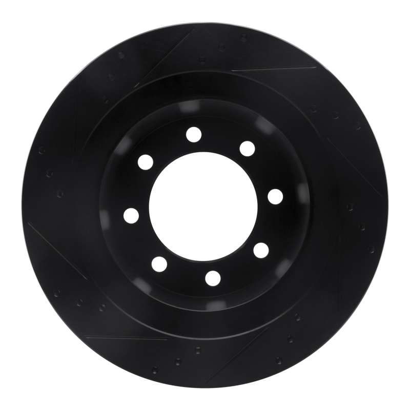 Dodge Ram 3500 Brake Rotor (1) - Rear Right - R1 Concepts - Drilled & Slotted - Black - `03-`08